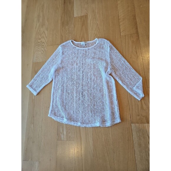 Other - Drapers & Damons‎ White Sequined Open Weave Cover-Up